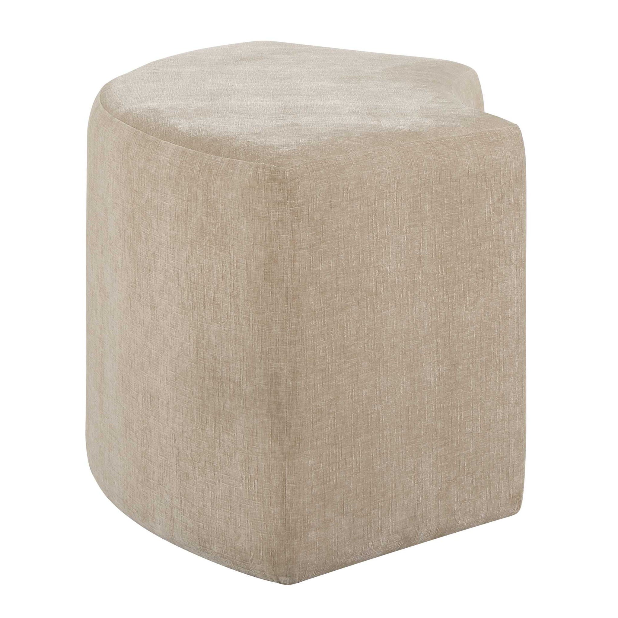 Khai - Rounded Plush Dining Bench - Brown