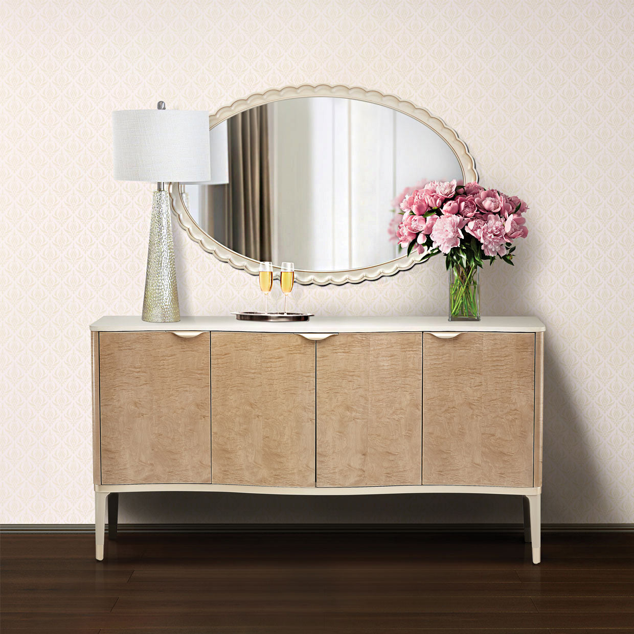 Malibu Crest Blush Dining Table 77"-125"